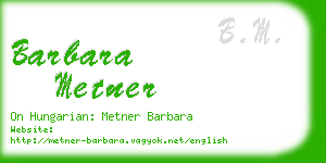 barbara metner business card